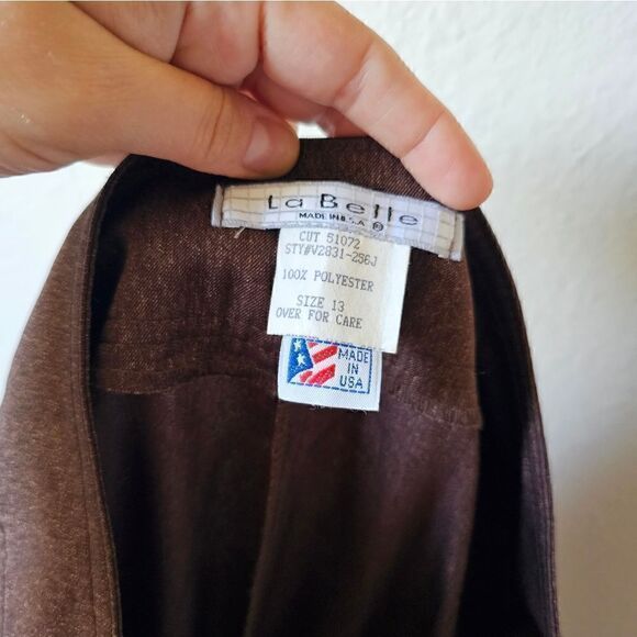 Vintage Y2K La Belle Brown And Gold Sparkle Pants Size 13 - Picture 5 of 7